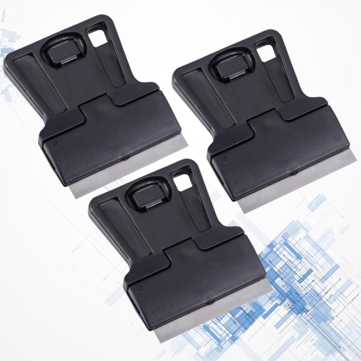 BESPORTBLE Plastic and Metal Glue Remover Scraper Tool with Sharp-Edged Blades and Detachable Design 3pcs Multi-Purpose Auto Film Removal Spatula for Car Window Cleaning and Sticker Removal