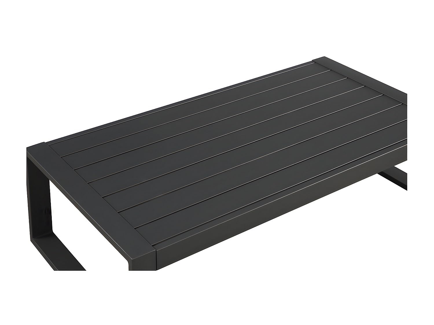Vente-unique - Mesa de Centro para jardín Molokai - L 110cm x A 61.2cm x H 35.5cm - Aluminio - Gris Antracita
