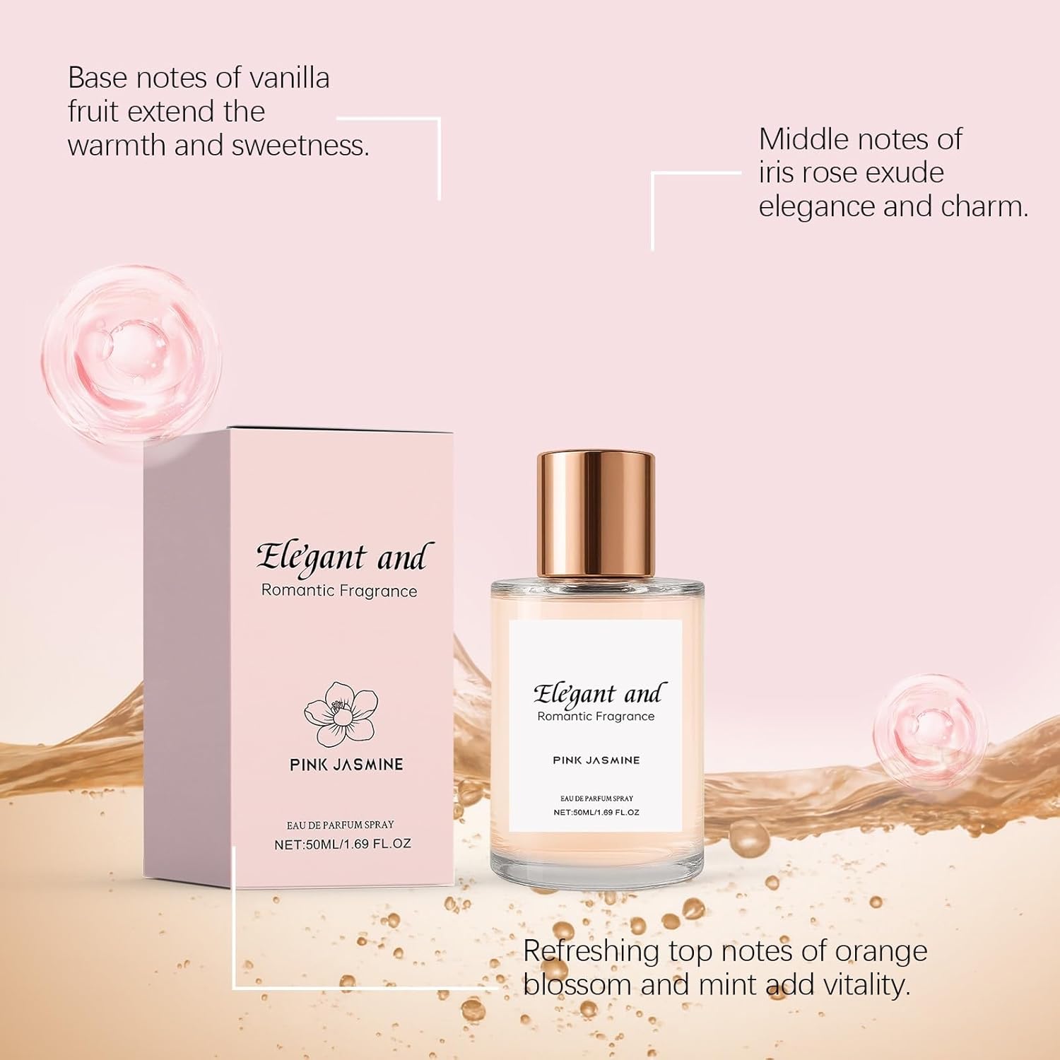 Elegant Romantic Jasmine Fragrance - Long-Lasting Jasmine Scent, Boosts Confidence, Versatile for Scenes(4pcs)
