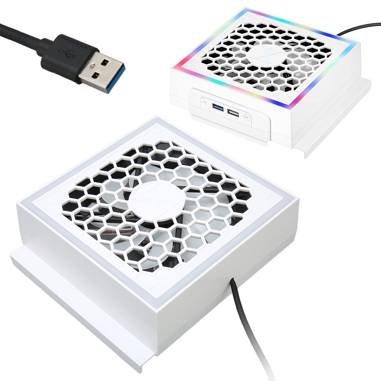 Ouitble Ventola di raffreddamento per console di gioco Ventola di raffreddamento professionale efficiente a basso rumore con striscia luminosa colorata per la serie S Perfetta comp
