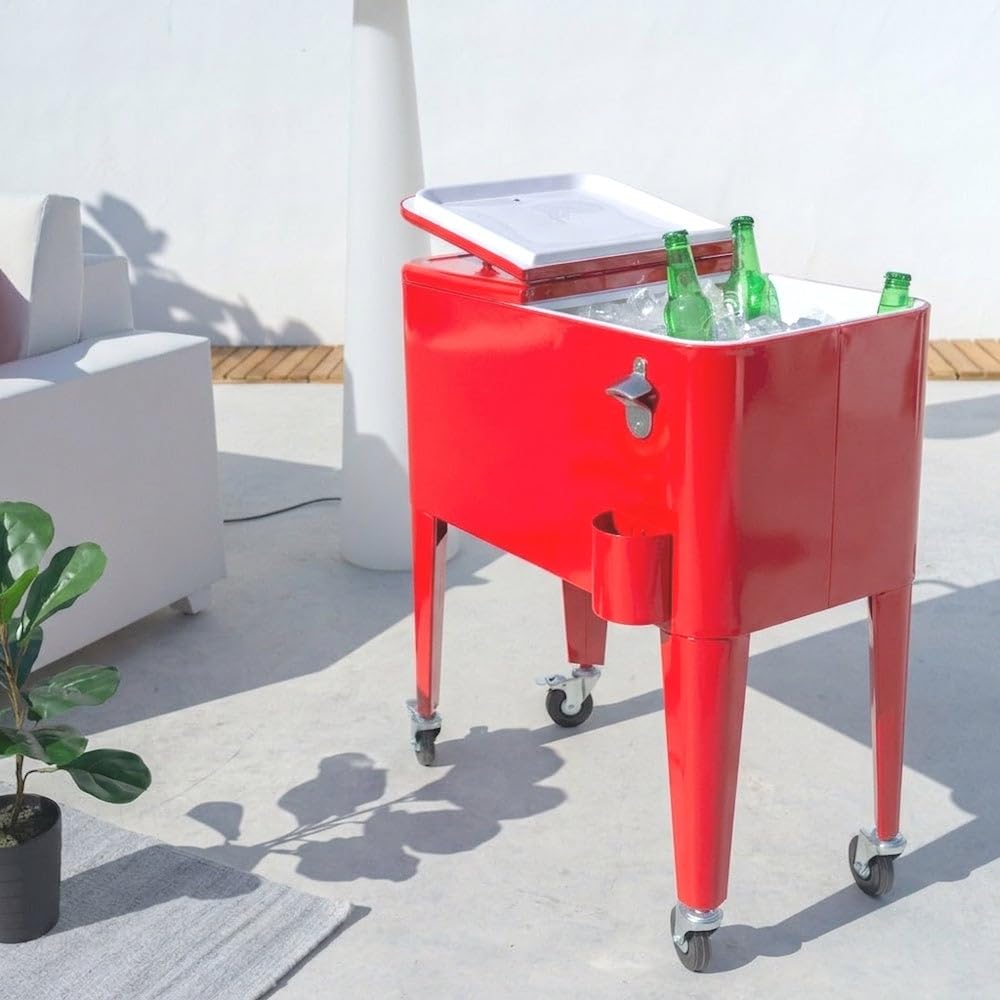 Nevera Portátil Fresh Rojo Metal 74 x 43 x 80 cm