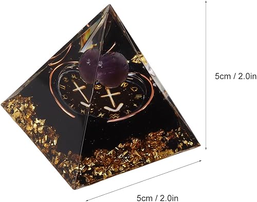 Miniatura 2 de Pirámide de orgonita de 2.0 in, pirámide de cristal curativo hecho a mano, generador de energía curativa con amatista, equilibrio de limpieza, pieza