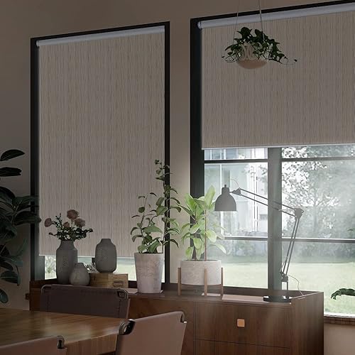 Miniatura 2 de Persianas enrollables para ventana, 100 % opacas, con protección UV, tela con aislamiento térmico, persianas opacas para ventanas, oficina,