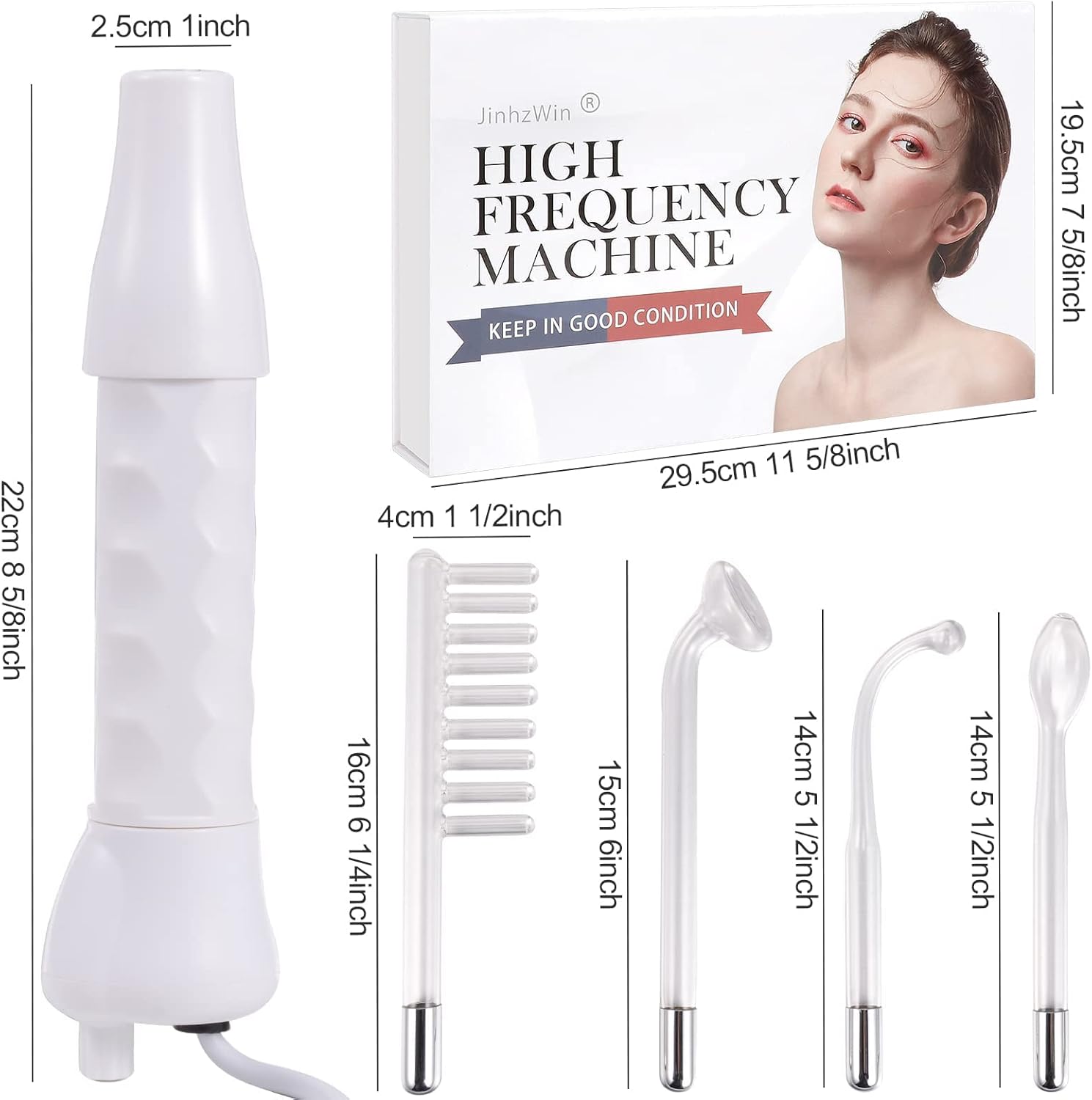 High Frequency Machine, Portable Handheld High Frequency Machine with 4 Pcs Different Wands : Beauty & Personal Care