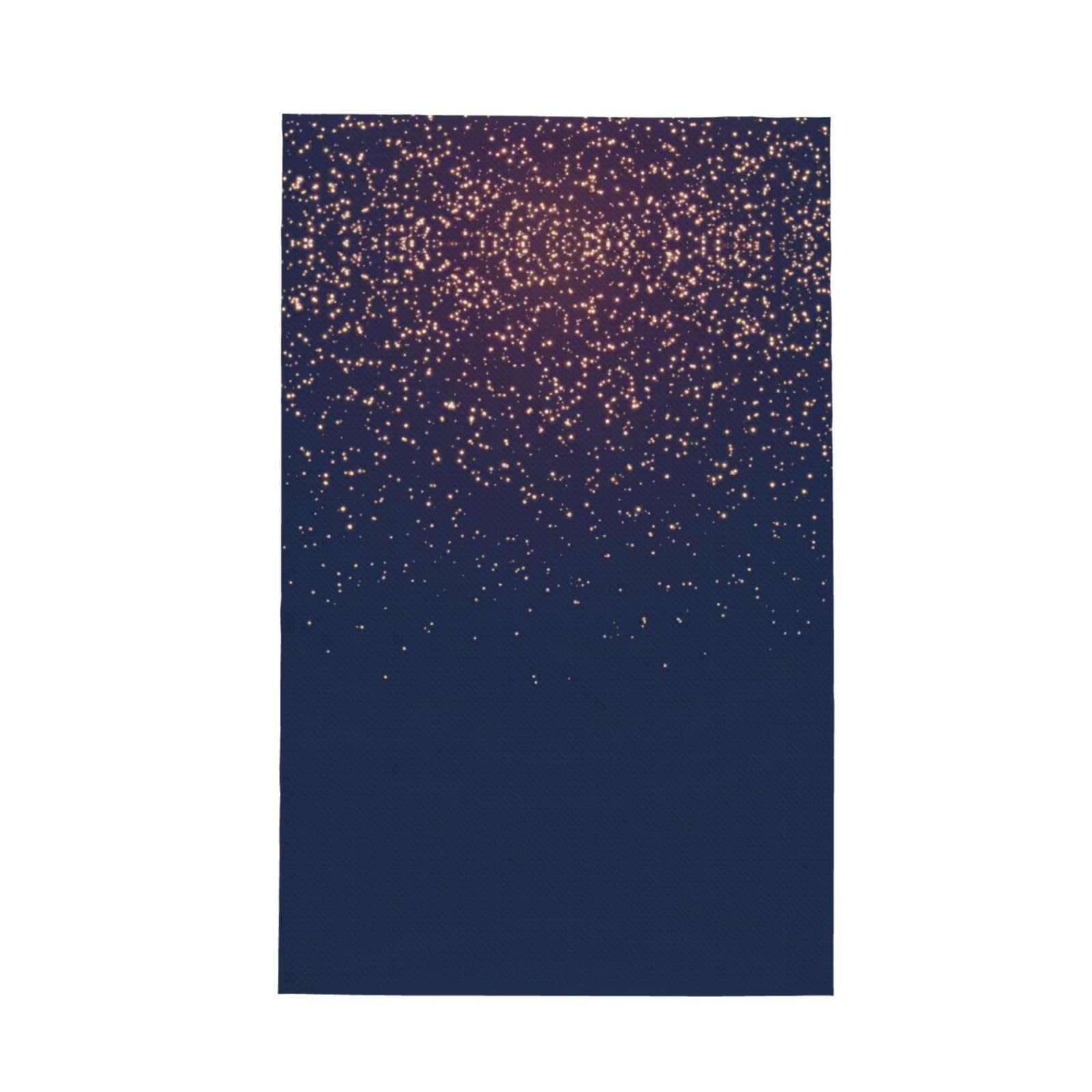 Uusnwaa Navy Blue Sky And Stars Printed Waffle Microfiber Kitchen Towels