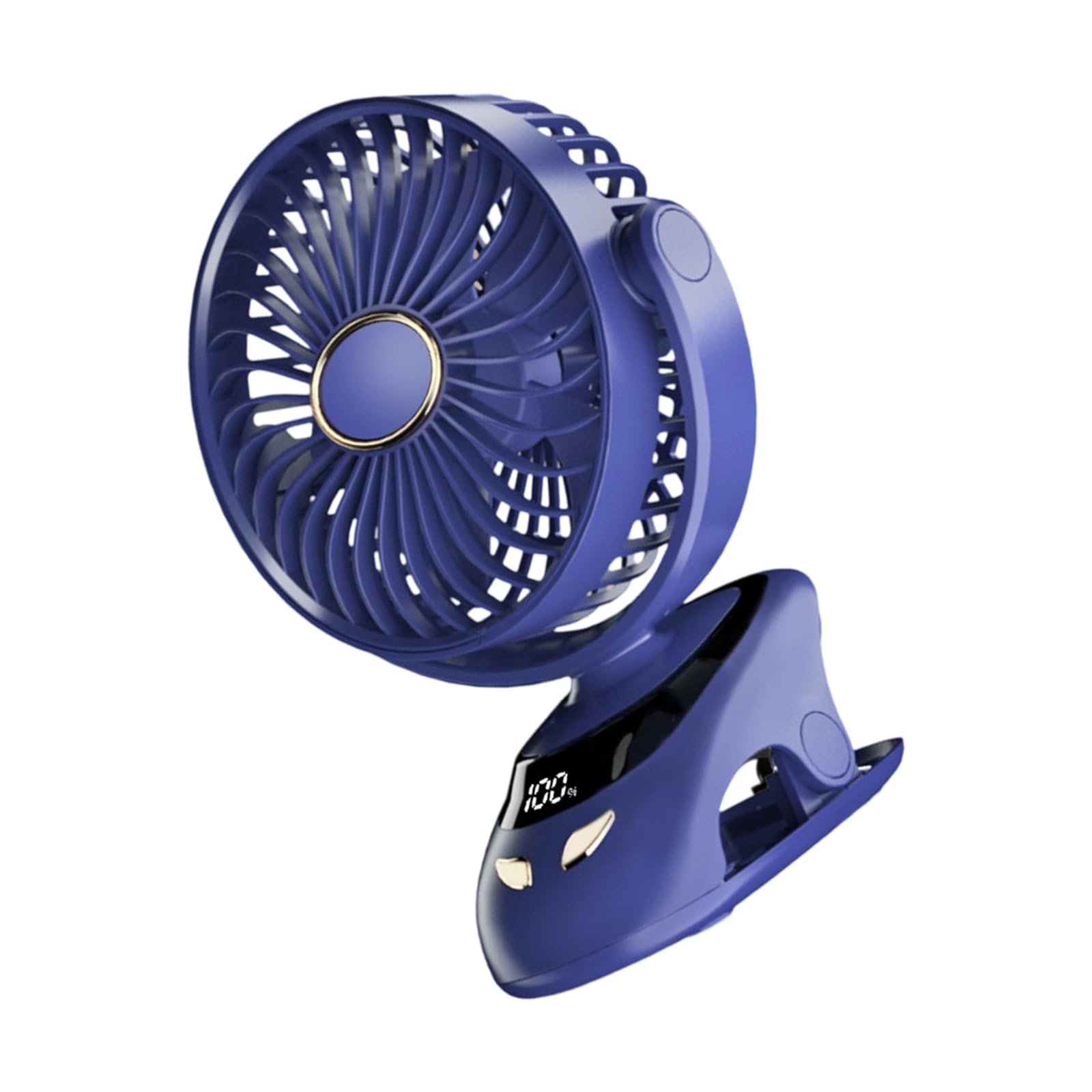Tsynapter Desk Fan with 3000mAh Battery Low USB Rechargeable Clip on with LED Display Cooling Device for Home Clip on Fan for Baby Strollers