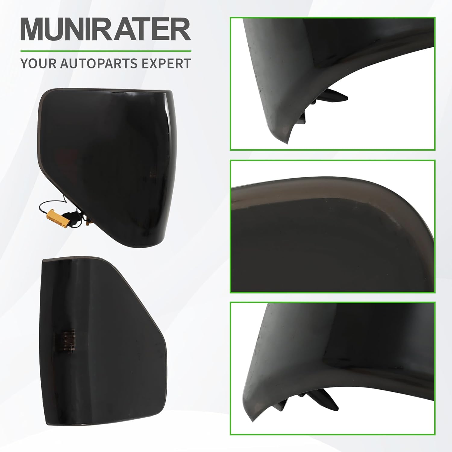 munirater Brake Lamps Tail Lights Black Replacement for F150 2009-2014 Pickup