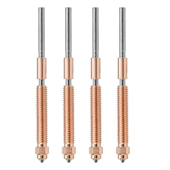 4pcs Multi-Size Hardened Steel Nozzles 0.2mm/0.4mm/0.6mm/0.8mm for Creality K2 Plus 3D Printer All-Metal, 300C Heat Resistant, 30mm3/s Flow, PLA/ABS/PETG/TPU Compatible