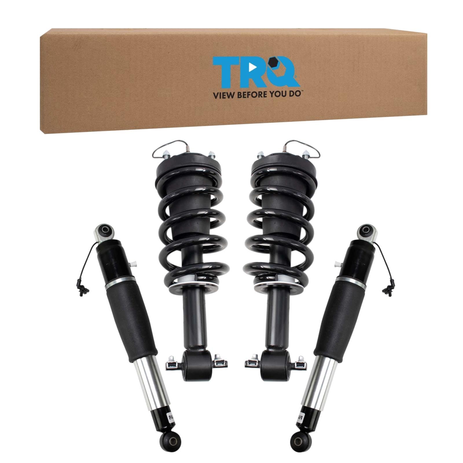 TRQ Front Rear Loaded Strut Spring Assembly Shock Absorber LH Driver RH Passenger Side Pair 4pc Set for Chevy GMC Suburban Tahoe Yukon Z95 MagneRide MRC