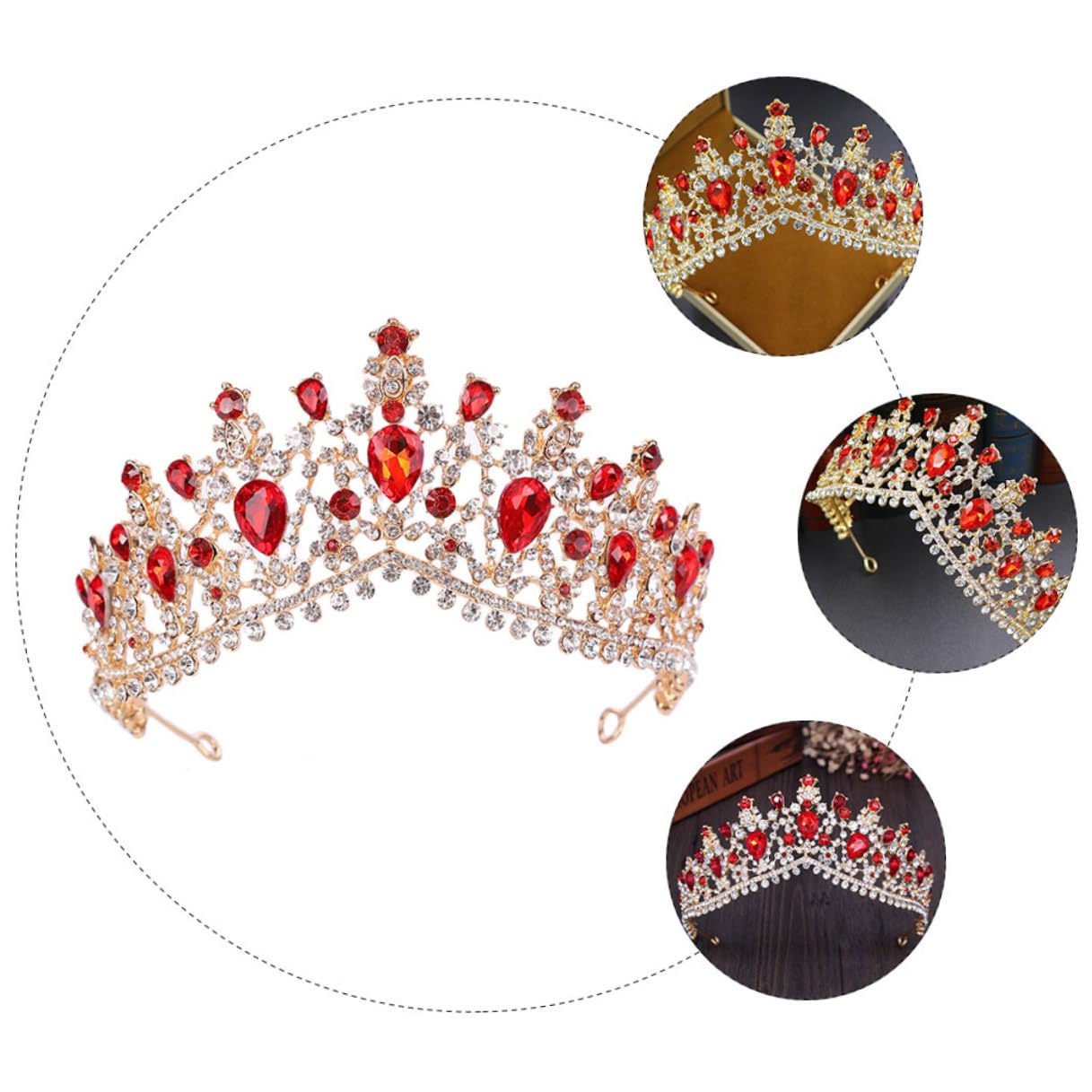 VILLCASE Baroque Bridal Crown Rhinestone Wedding Headpiece Crystal Bridal Tiara for Women Wedding Party Hair Accessory