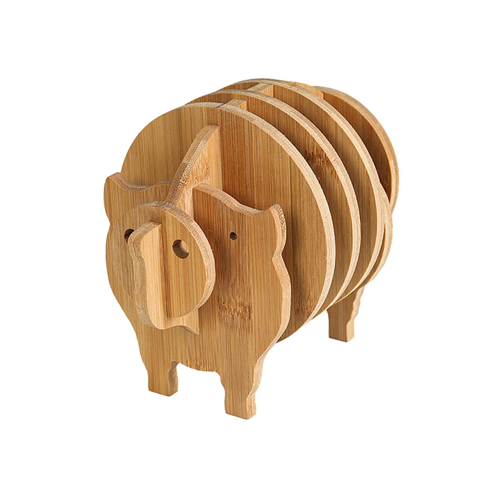 Wooden Coasters Novelty Farmhouse Reusable Heat Resistant Tea Mug Place Mats-picture-16