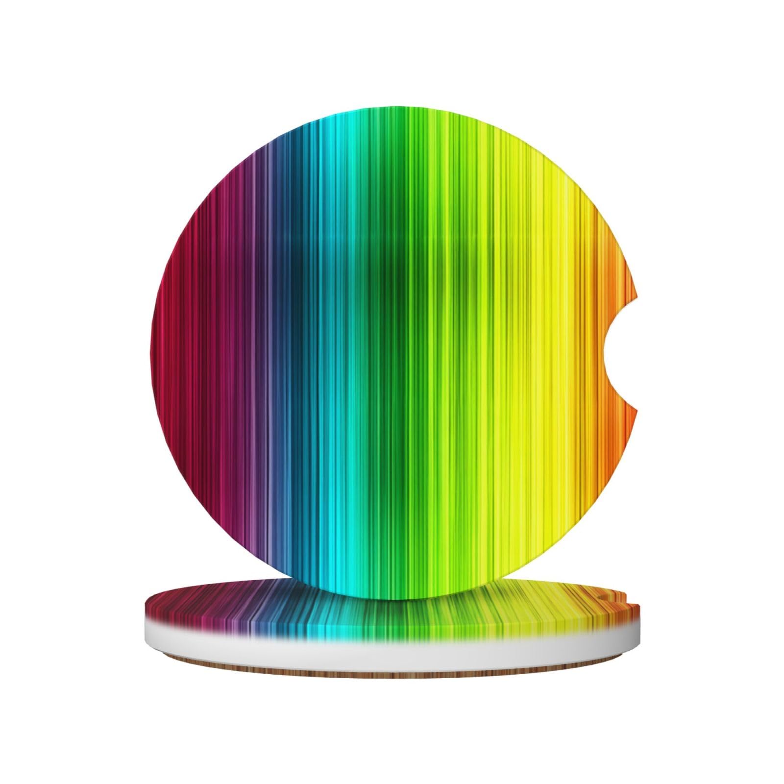 Gradients Horizontal Rainbow Stripes Ceramic Coasters,2pcs