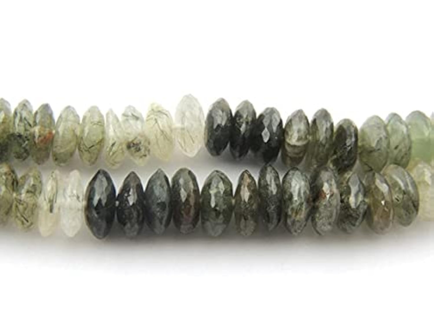 Perles rutile vert taillées en rondelle pour la création de haute joaillerie