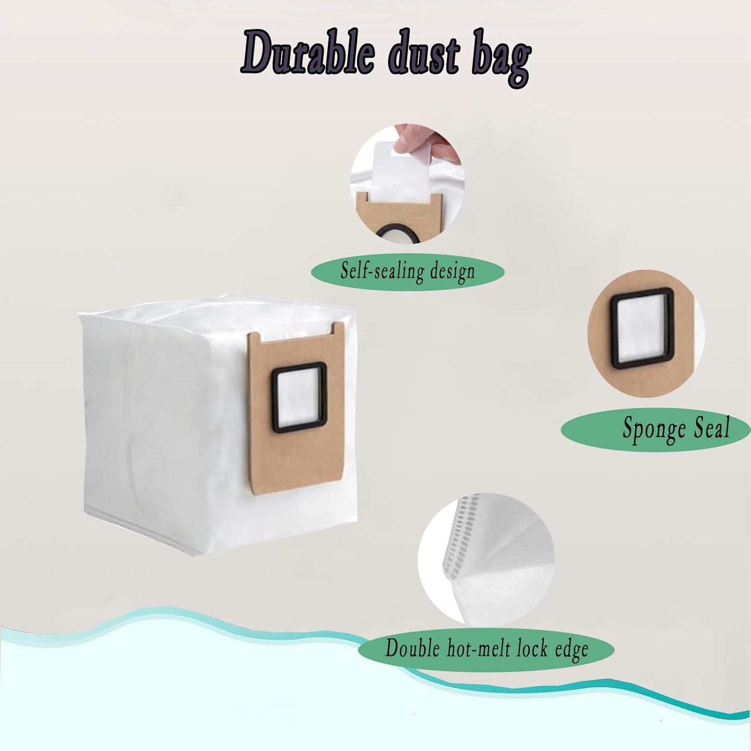 10 pack Replacement Dust Bags For eufy E25/E28 Robot Vacuum Cleaner Accessories kit 3L Leak Proof Dust Bags