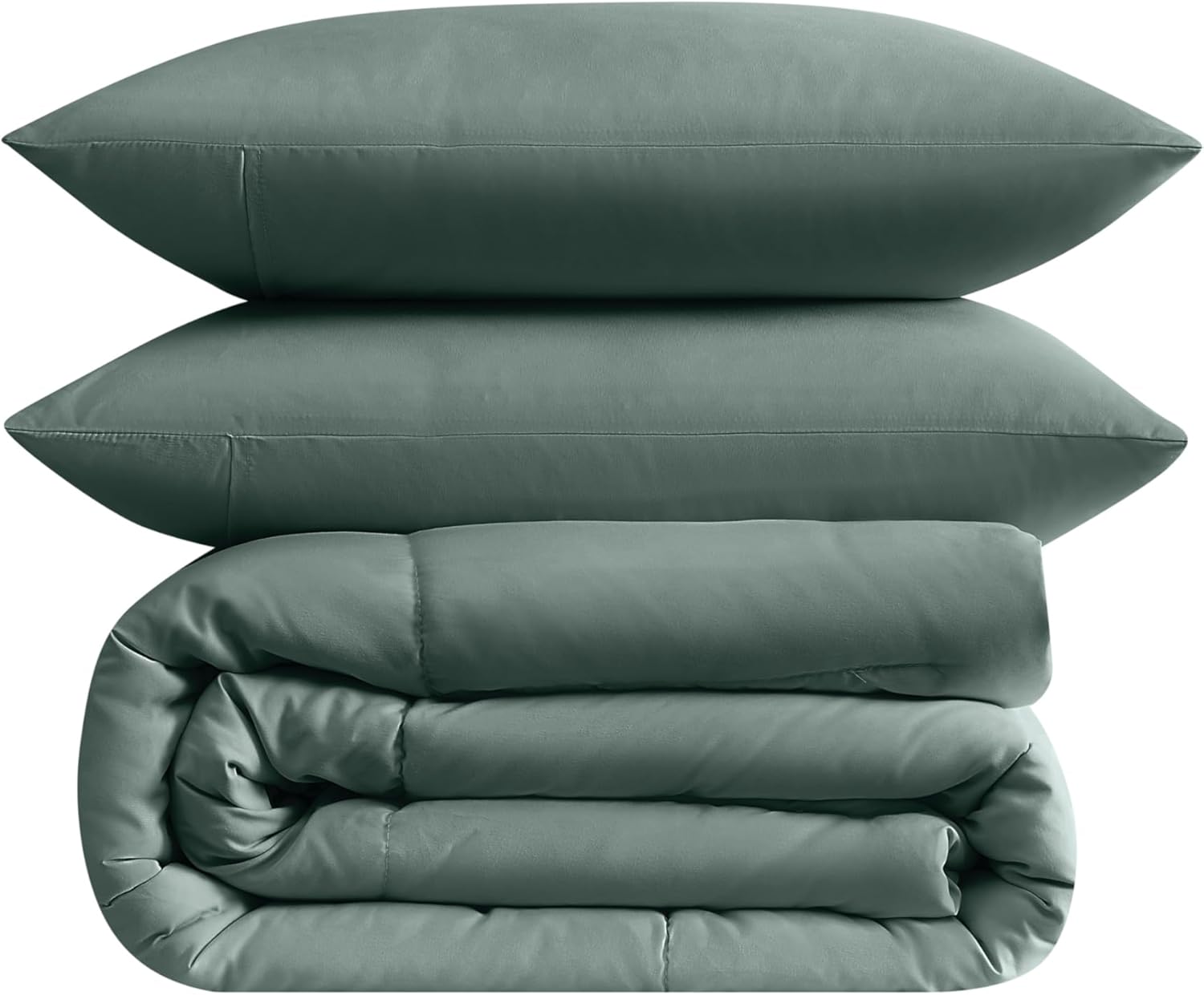 TRULY SOFT Green Solid Sage Full/Queen 3 Piece Comforter Set, Solid Color Themed, Oeko-TEX Certified Confidence - Image 3