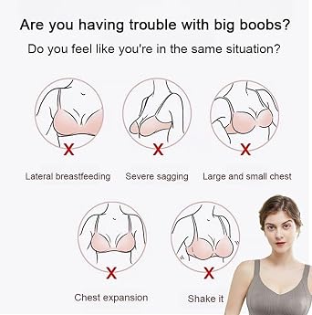 Women's Ribbed Adjustable Wireless Bra, Anti-Sagging Seamless Support Full Coverage for Women