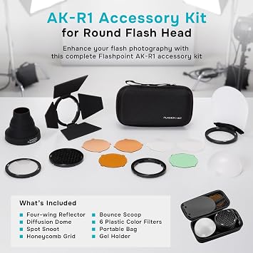 Flashpoint AK-R1 Accessory Kit for Round Flash Head