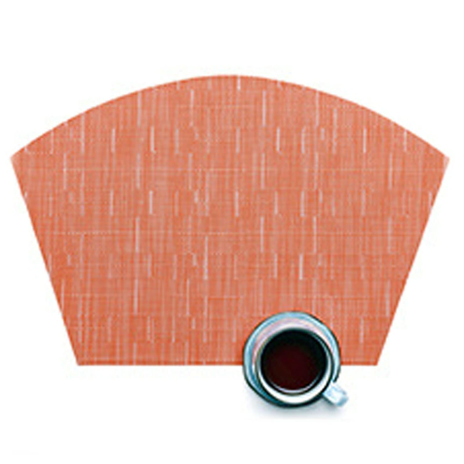 6er Tischset Abwaschbar rutschfest, 45 x 30 cm Orange Platzsets Sektorform PVC, Einfarbig mit Sektor