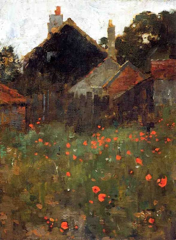 Affiche impression Le champ de coquelicots par Willard Leroy Metcalf toile peinture murale 60x90