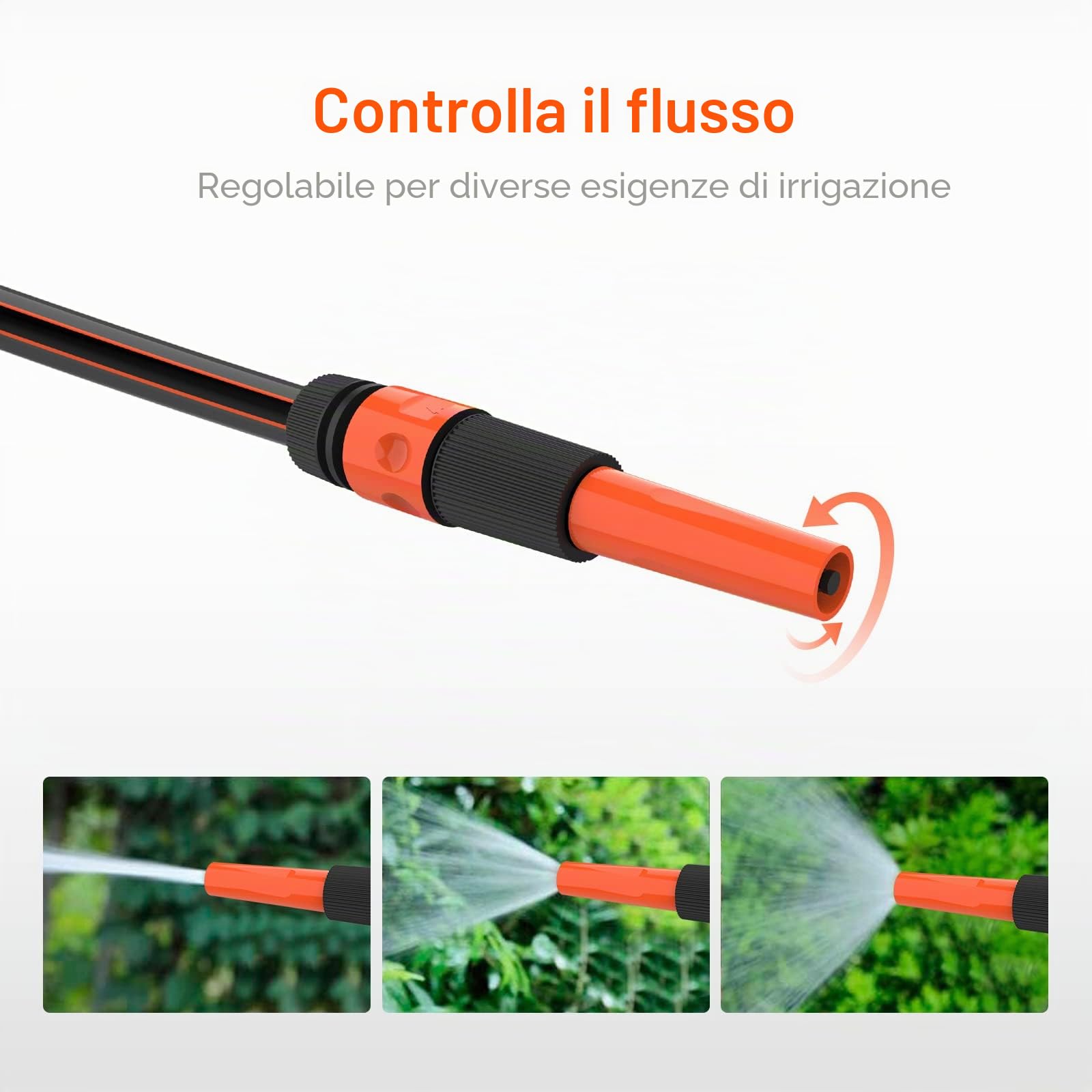 GRIFEMA G301-25 - Avvolgitubo di Bloccaggio per Tubo da Giardino da Riavvolgimento Automatico Retrattile Montato a Parete da 25 m, Girevole a 180°, grigio
