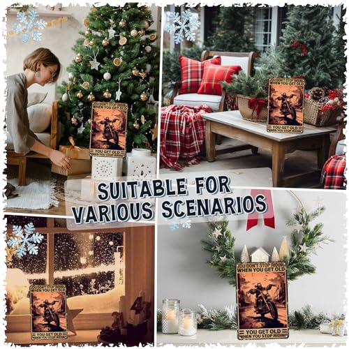 Aluminum Vintage Tin Signs Retro Sign Motorcycle You Don’t Stop Racing When You Get Old Cat Poster Tin Sign Iron Painting Home Family Love Gift For Home Wall Decor Christmas Decor 8.00"x12.00" - Image 5