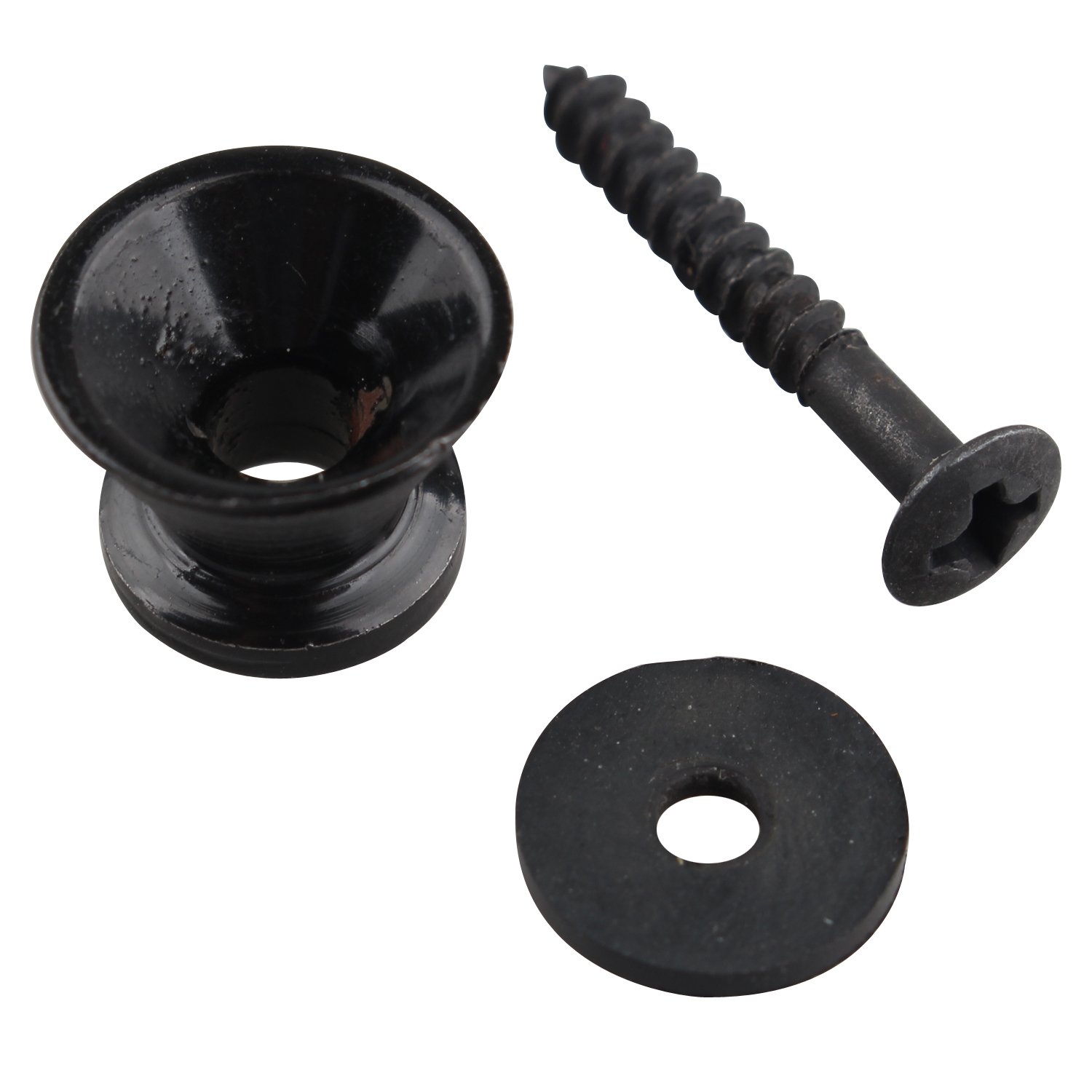 4 Boutons De Sangle Pour Guitare - Métal, Avec Vis Et Feutres