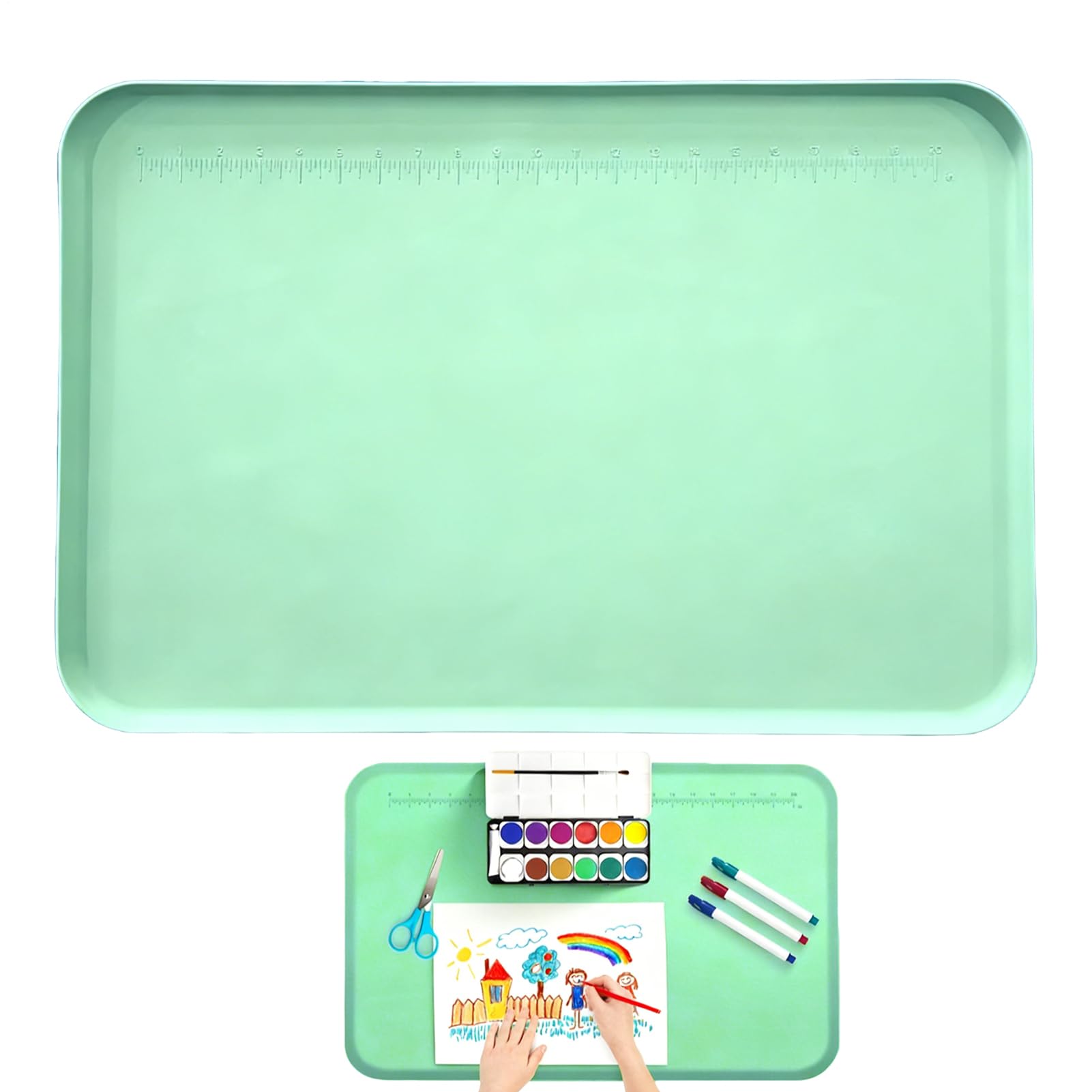 Evita manchas con la alfombrilla de pintura de silicona y bandeja plegable para mesa infantil