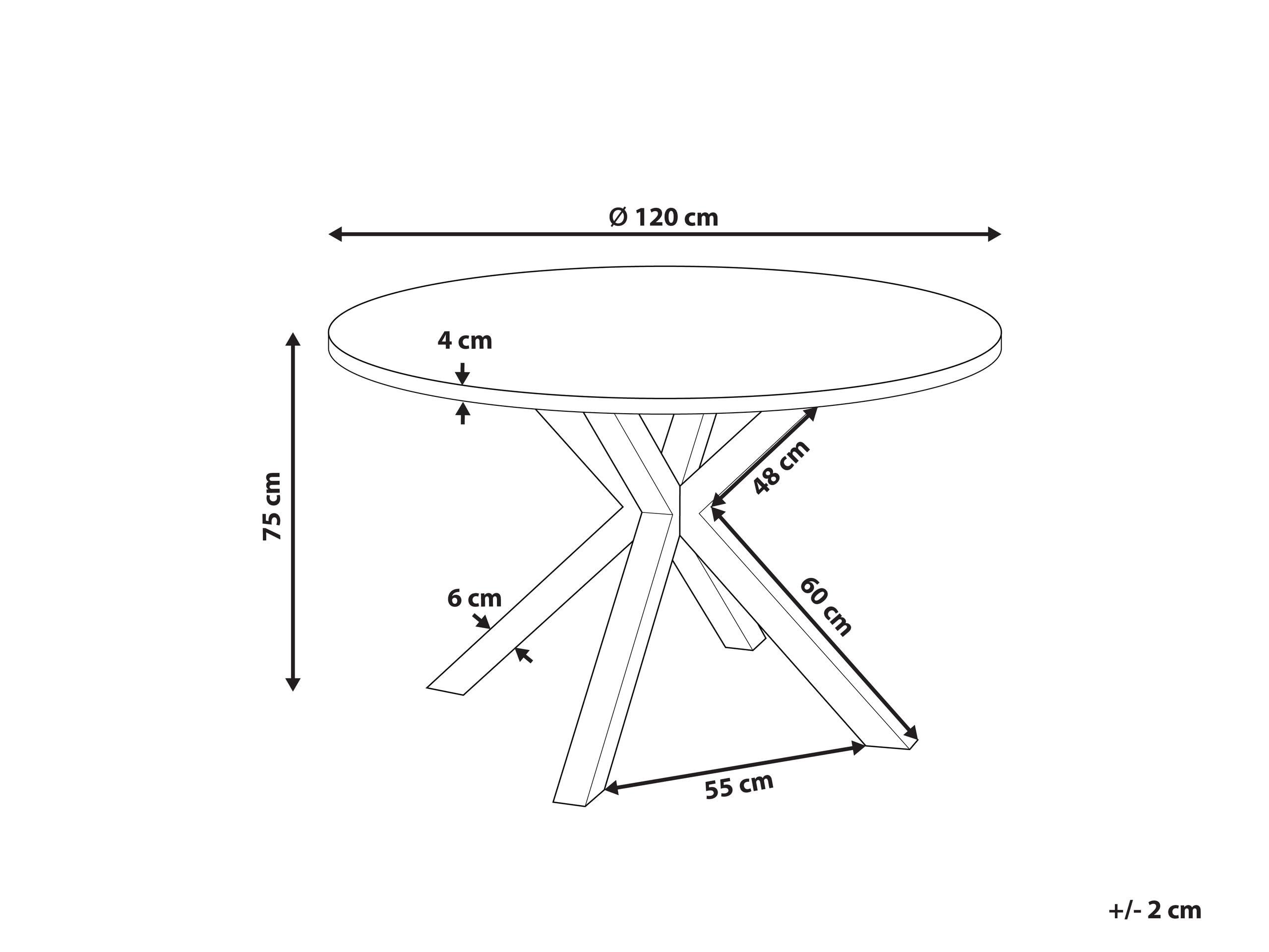 Beliani Tavolo da giardino in alluminio con gambe in alluminio e piano in vetro ceramico bianco