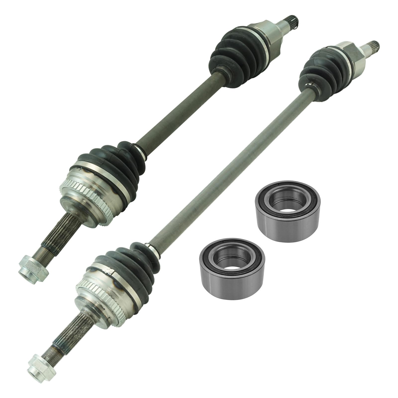 TRQ Front CV Axle Assemblies Front Wheel Bearings 4 Piece Compatible with 2004-2006 Scion xA 2004-2006 xB 2000-2005 Toyota Echo