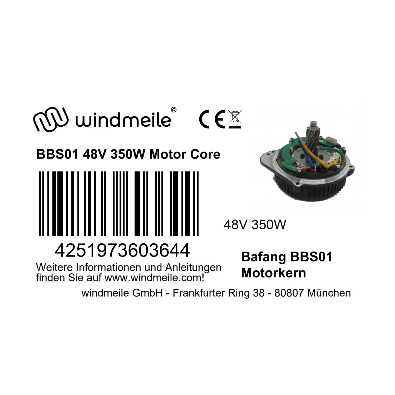 Motor Stator And Rotor Replacement Set For BBS01, BBS02, BBSHD Mid Drive E-Bike Motors – 3V Voltage