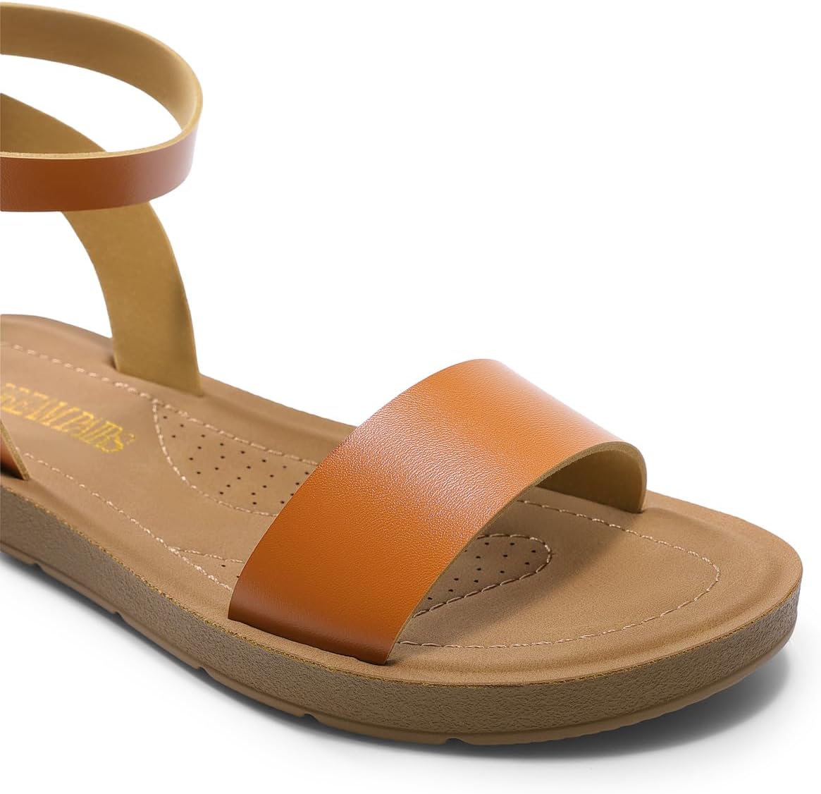 DREAM PAIRS Women’s One Band Ankle Strap Buckle Flat Sandals - Image 3