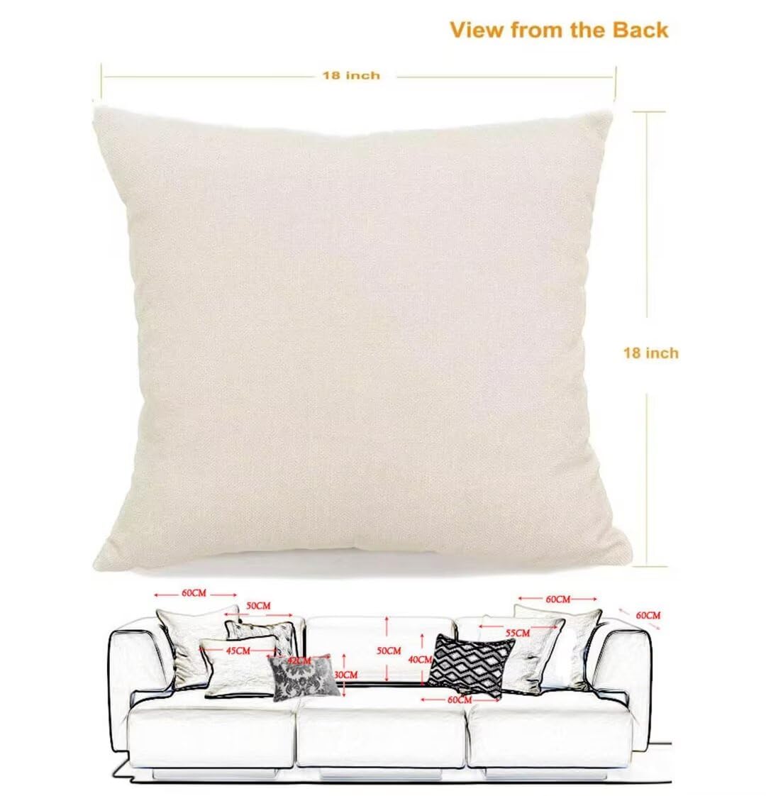 Hidecor Set 4 Federe Copricuscino 45x45 Cm - Cotone E Lino Con Stampe Forest Trees, Estive, Per Divano E Letto