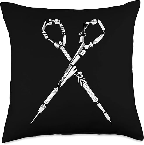 Hairdresser decoration women accessories & gifts Almohada de peluquería de regalo, 18 x 18 pulgadas, multicolor