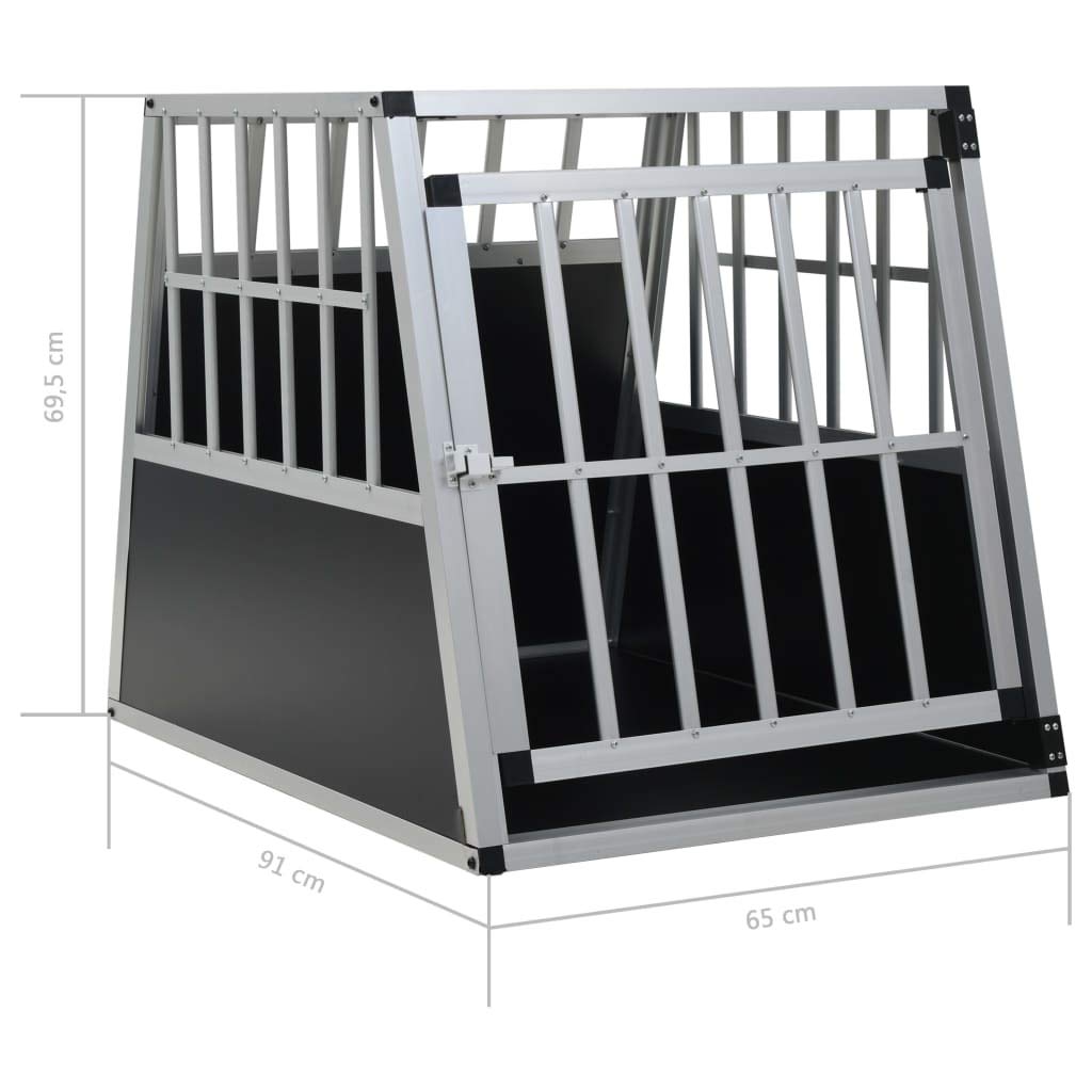 Festnight Hundetransportbox Hundekäfig Hundebox Auto Transportbox Hund mit Einzeltür (65 x 91 x 69,5 cm)