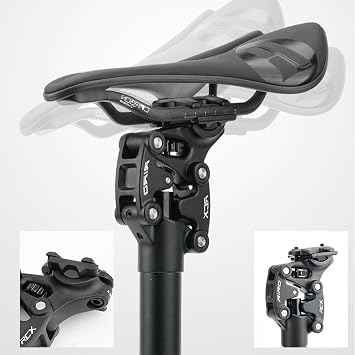 JFOYH Suspension Seatpost 27.2mm 30.9mm 31.6mm Shock Absorbing Bike seat Post for MTB/Cruiser Bike/Gravel Bike/ebike, 350mm Length, 50mm Travel - 31.6mm/2.07LBS
