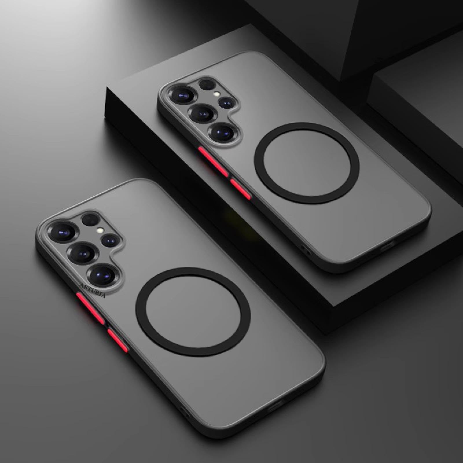 Funda magnética mate para S24 carcasa premium negra de tacto sedoso con trasera rígida 8