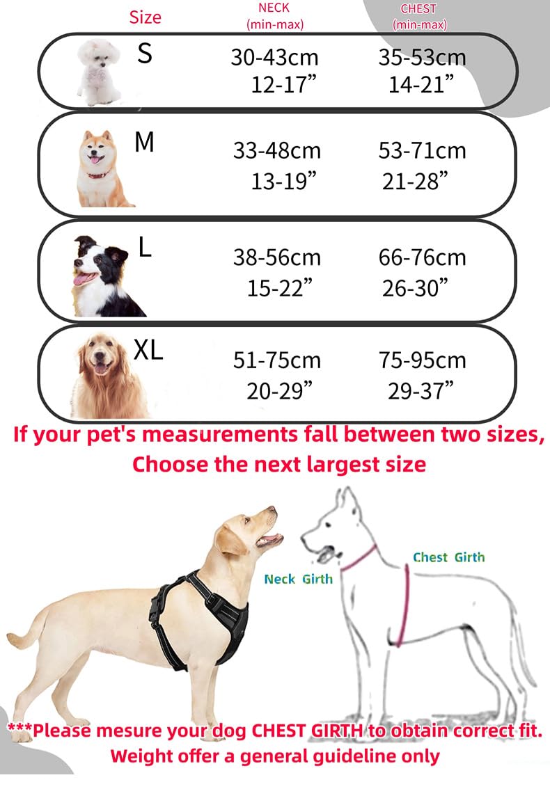 MEIION TrueSafe Anti Zieh Hundegeschirr für Mittelgroße und Große Hunde, Anti-Zug Brustgeschirr, Verstellbar, No Pull Atmungsaktiv mit Reflexstreifen, Sicheres Hundegeschirr in Blau, Größe L