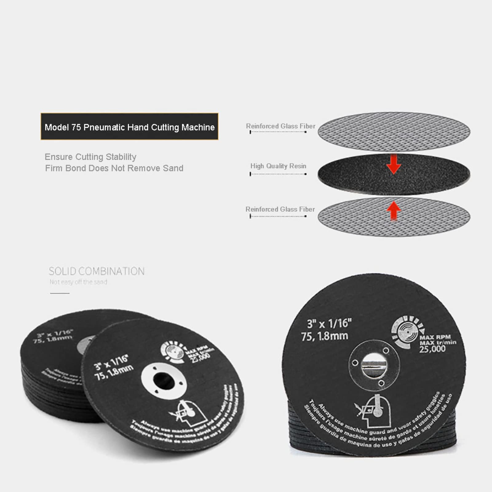 Ostrze do piły ukośnej do drewna, 3" 75mm Szlifierka Tarcze Tnące Żywica Szlifowanie Koła Ścierne Frezy Narzędzia 25szt(30pcs)
