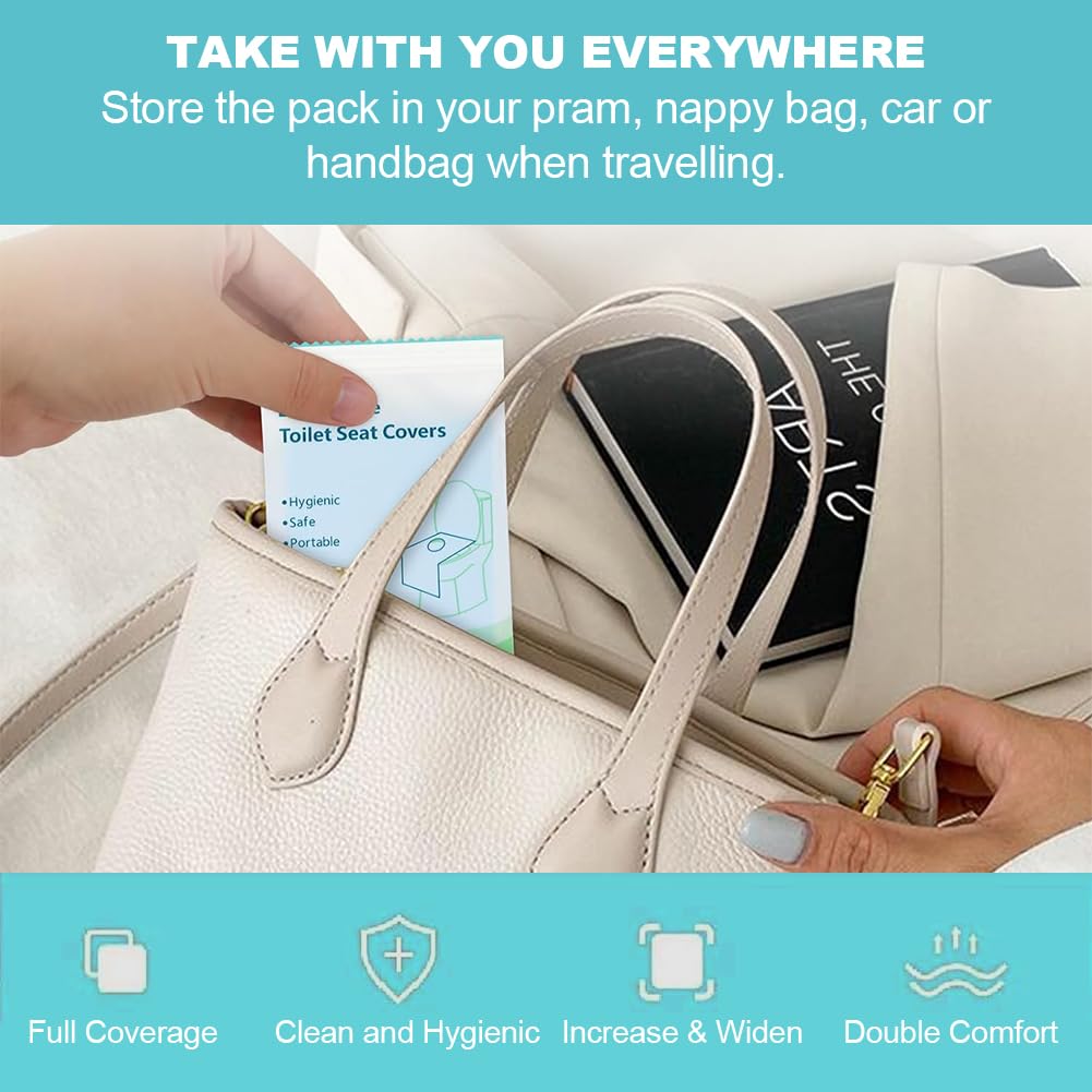 50 Copriwater Usa E Getta Portatili - Igienici E Impermeabili Per Viaggi E Bagni Pubblici - Foto 3