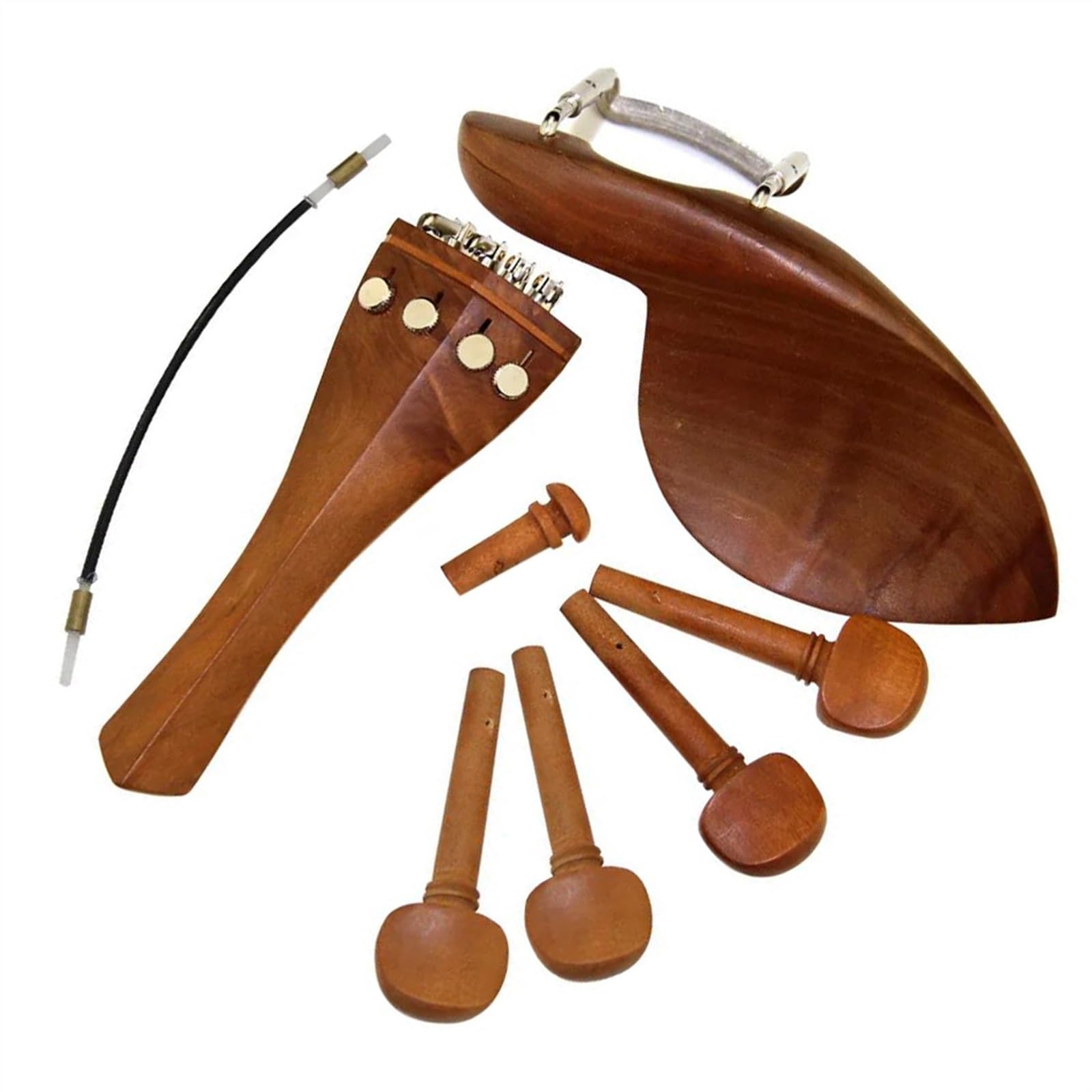 Accessori per violino Parti Di Violino 4/4 Accessori Poggiapiedi In Legno Di Giuggiola Cordiera Accordatore Fine Pirolo Di Accordatura Corde