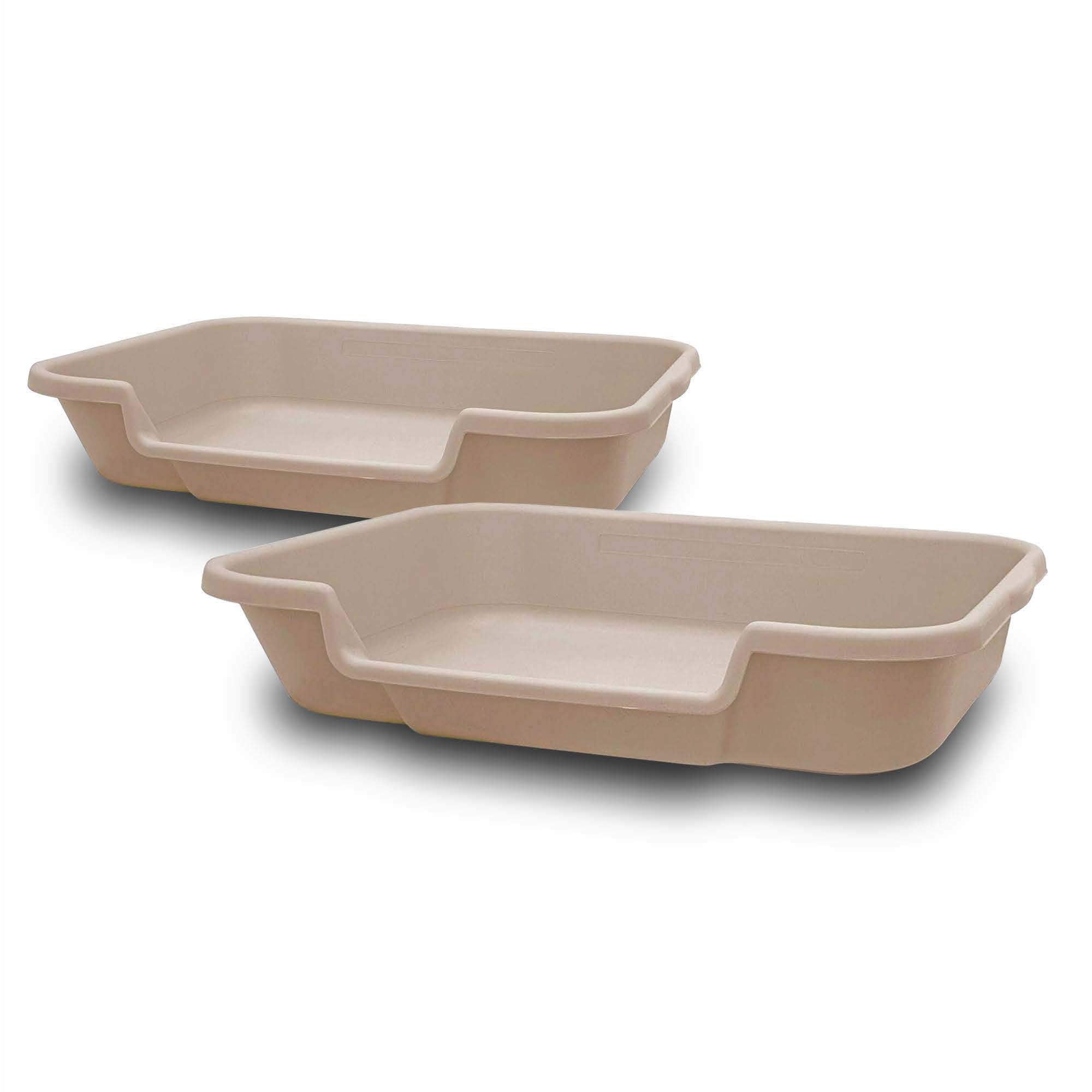 Kitty Go HereSenior Cat Litter Box, Beach Sand Color, 2 Pans in one Box, Save on Shipping, Large 24" x 20" x 5". USA Made