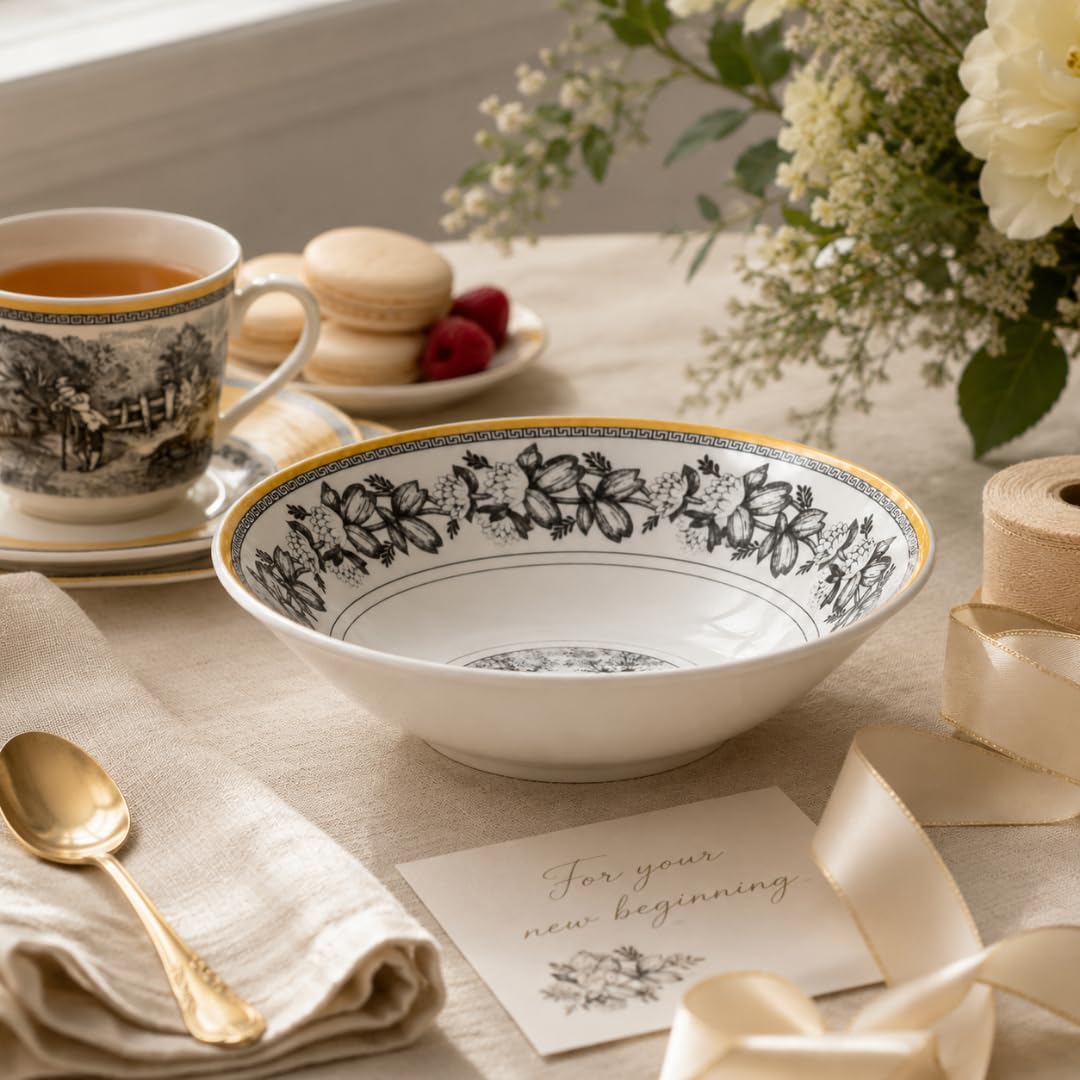 Villeroy & Boch Audun Ferme miseczki deserowe, białe/kolorowe, nadają się do mycia w zmywarce, nadają się do kuchenki mikrofalowej, miski na desery, miski, miseczki na musli, porcelana premium