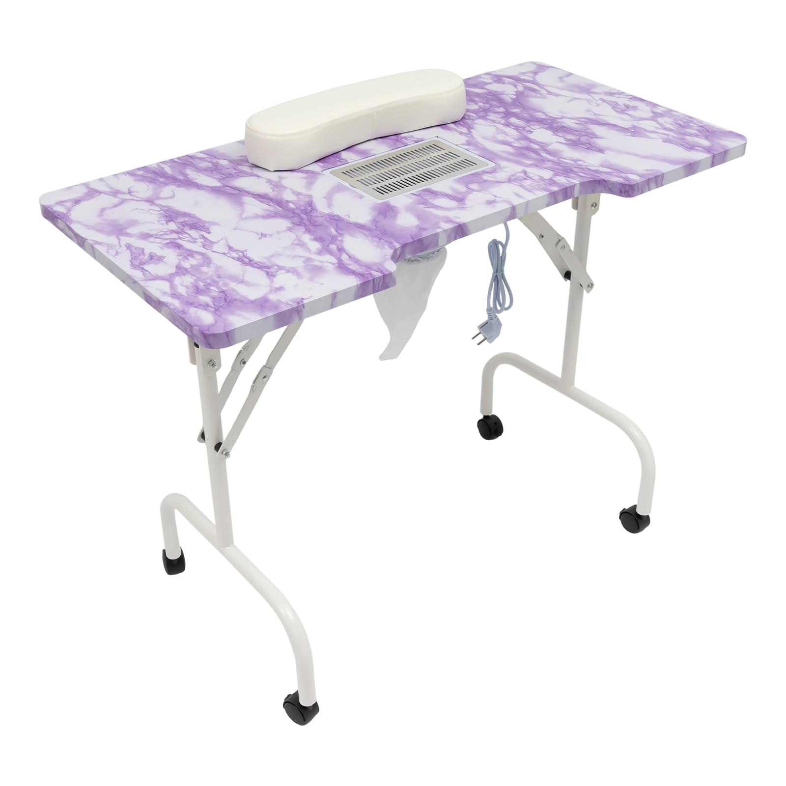 Tavolo professionale per manicure con aspirapolvere, 5,5 W, 95 x 48 x 72,5 cm, pieghevole, tavolo per manicure, 2800 rpm, 30 kg, capacità di carico per l'uso a casa, in studio