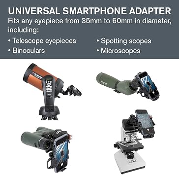 Celestron - NexStar 6SE Telescope - Computerized Telescope & NexYZ 3Axis Universal Smartphone Adapter for Telescope & 1.25 Eyepiece and Filter Accessory Kit 14 Piece