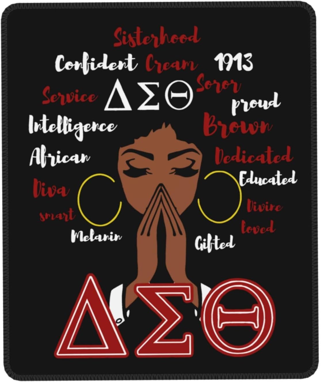 Delta Theta Sorority Paraphernalia Gifts Red Mouse Pad Non