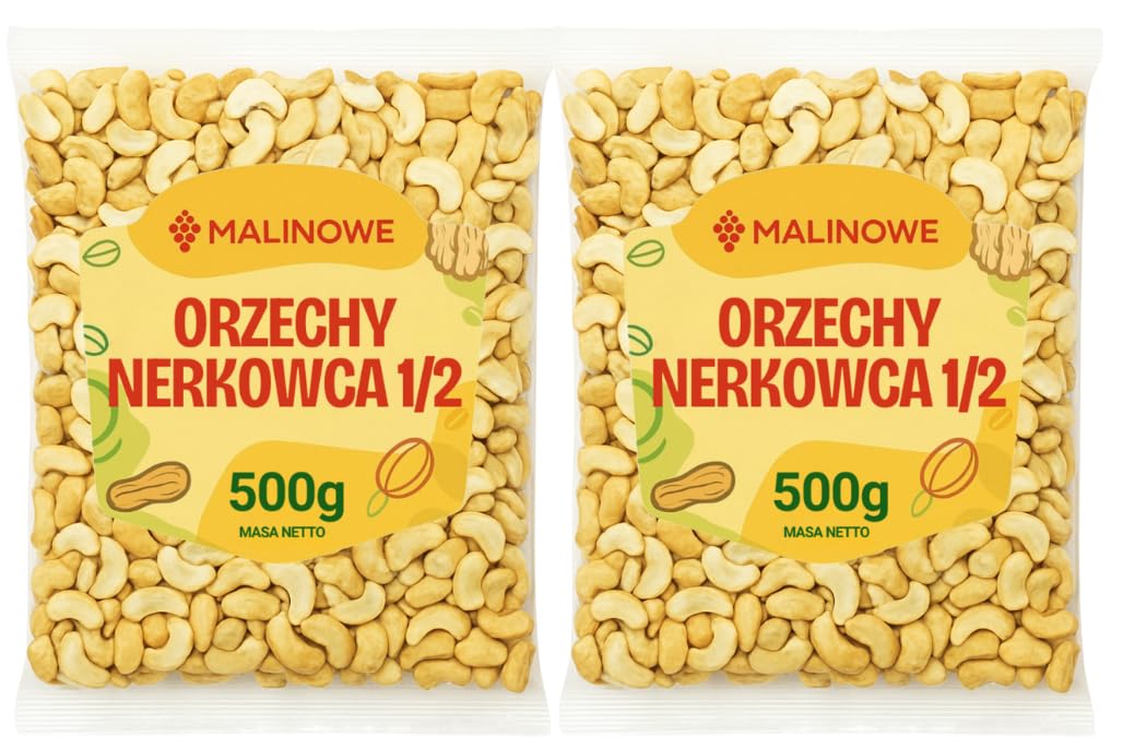 Malinowe orzechy nerkowca połówki nerkowce 2x500g doskonały jakość premium