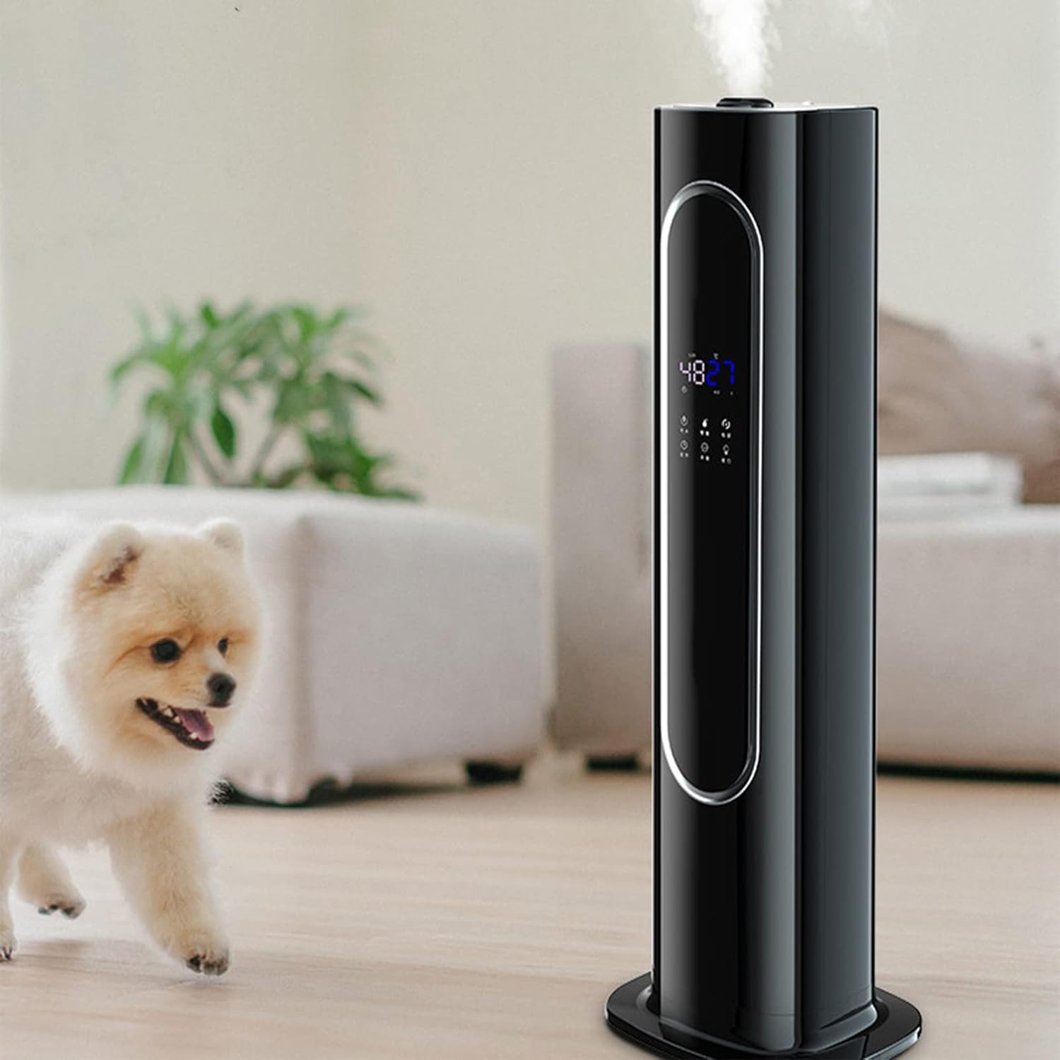 Top-Fill Ultra Humidifier 8 L Warm and Cool Mist Humidity Monitor for Large Room Bedroom Babies Up to 20-25 M2 Auto Shut-Off (Black)