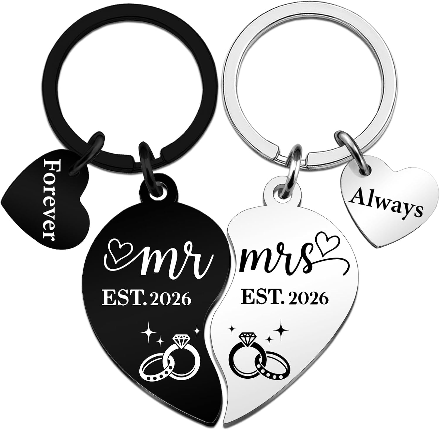 Couples Keychain for Him Her 2026 Anniversary Wedding Gift for Couple