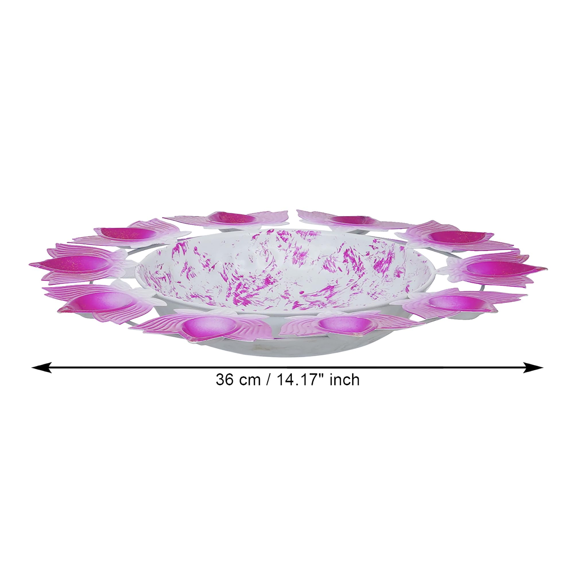 Webelkart Diya urli miska w kształcie lotosu do dekoracji domu i Pooja, świecznik na tealight Urli do dekoracji domu i biura (36 cm) – świecznik Diwali