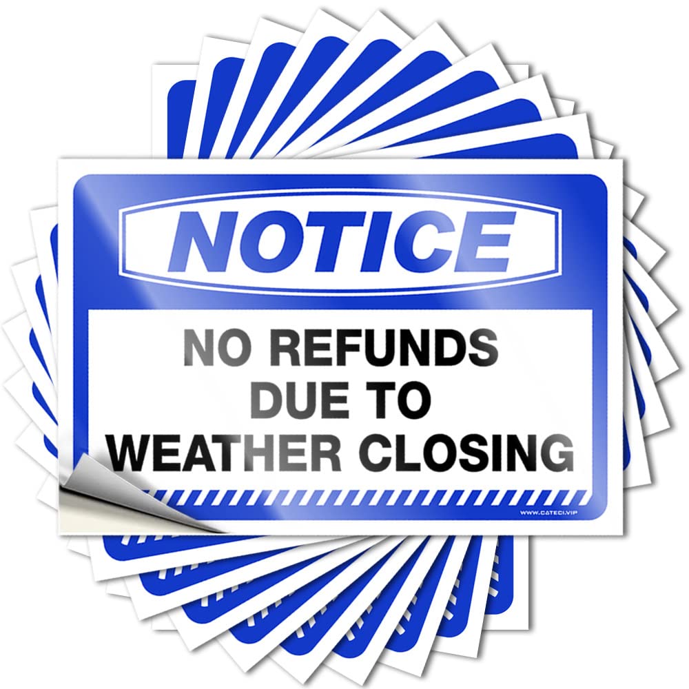 Sarcastic for Adult Sticker Animal Water Bottle - Magnetic Vehicle Notice No Refunds Due to Weather Closing: Fade Resistant Drinking Signs Home Bar(6X9CM-10Pcs)